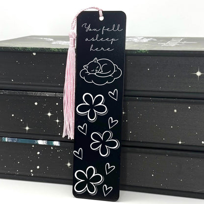 You Fell Asleep Here Cat Metal Bookmark