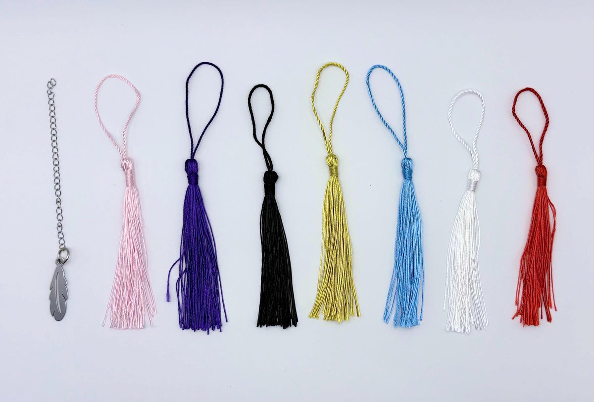Tassel colour options to customise Personalised Floral Initial Metal Bookmark