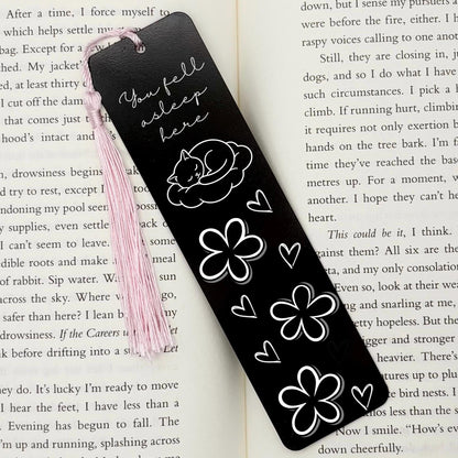 You Fell Asleep Here Cat Metal Bookmark