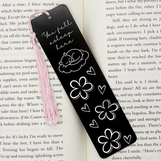 You Fell Asleep Here Cat Metal Bookmark