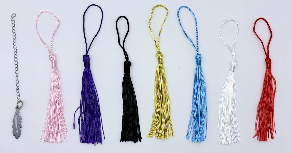 Tassel colour options to customise Personalised Name Cherries Metal Bookmark