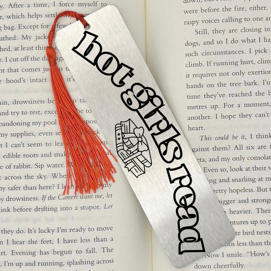 Hot Girls Read Bookstack Metal Bookmark