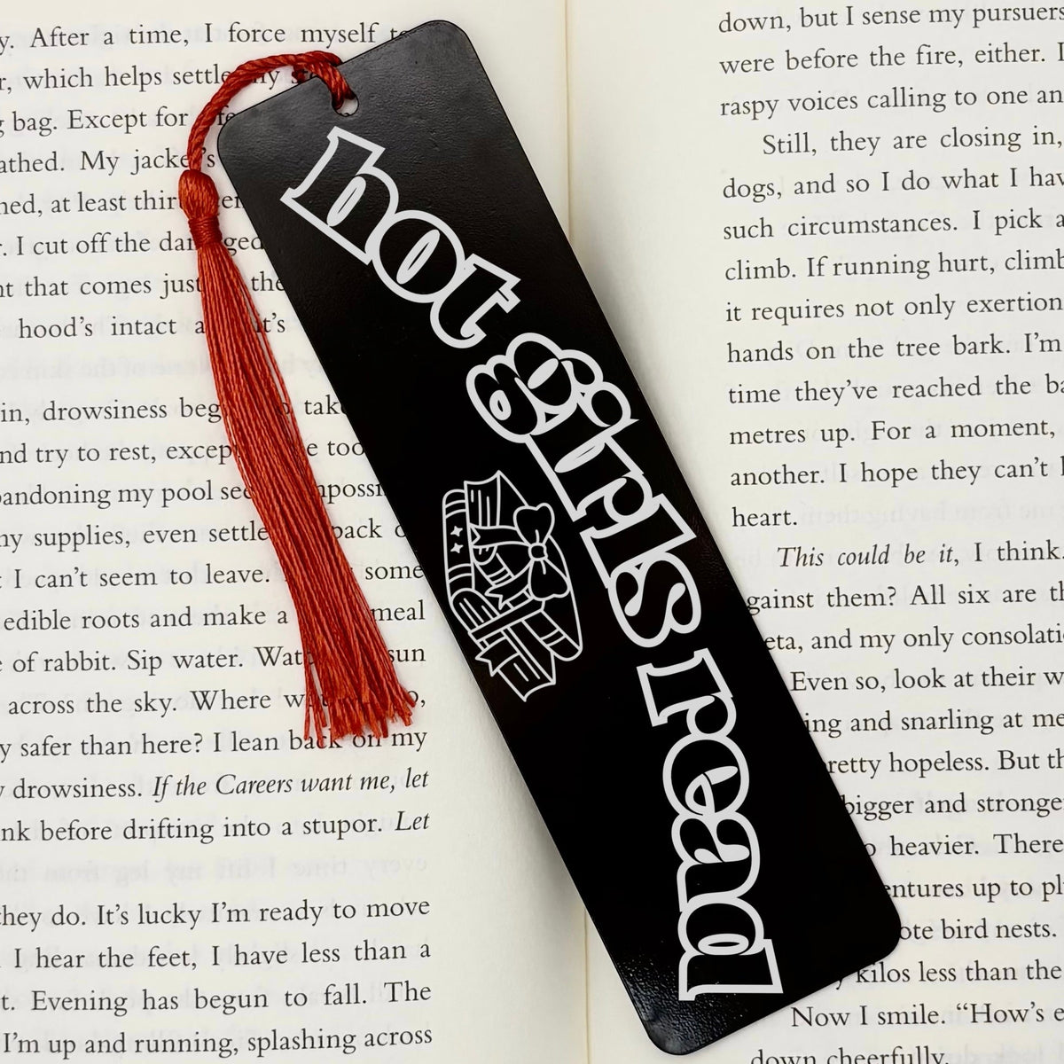 Hot Girls Read Bookstack Metal Bookmark