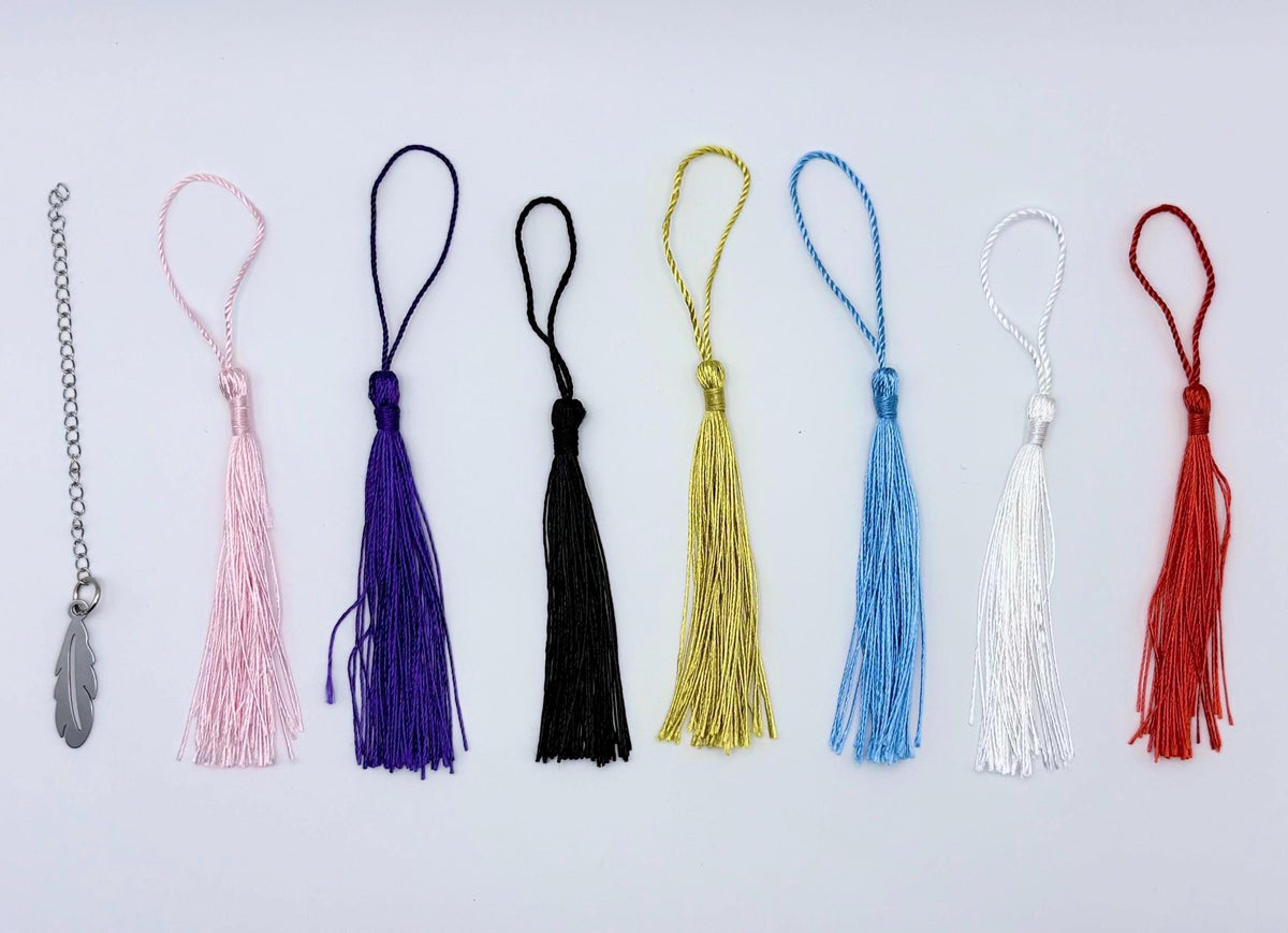 Tassel colour options to customise Doomscrolling Duck Metal Bookmark