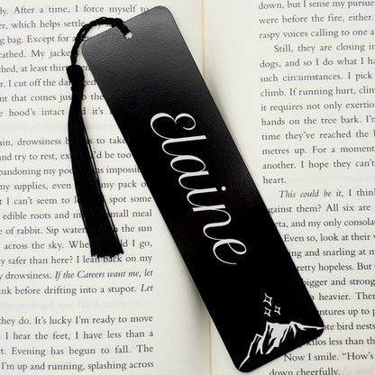 Personalised Mountain & Stars Metal Bookmark